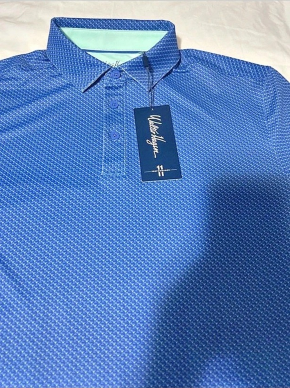 Walter Hagen Men'Small Performance 11 Printed Polo - Mini Marg Cobalt
